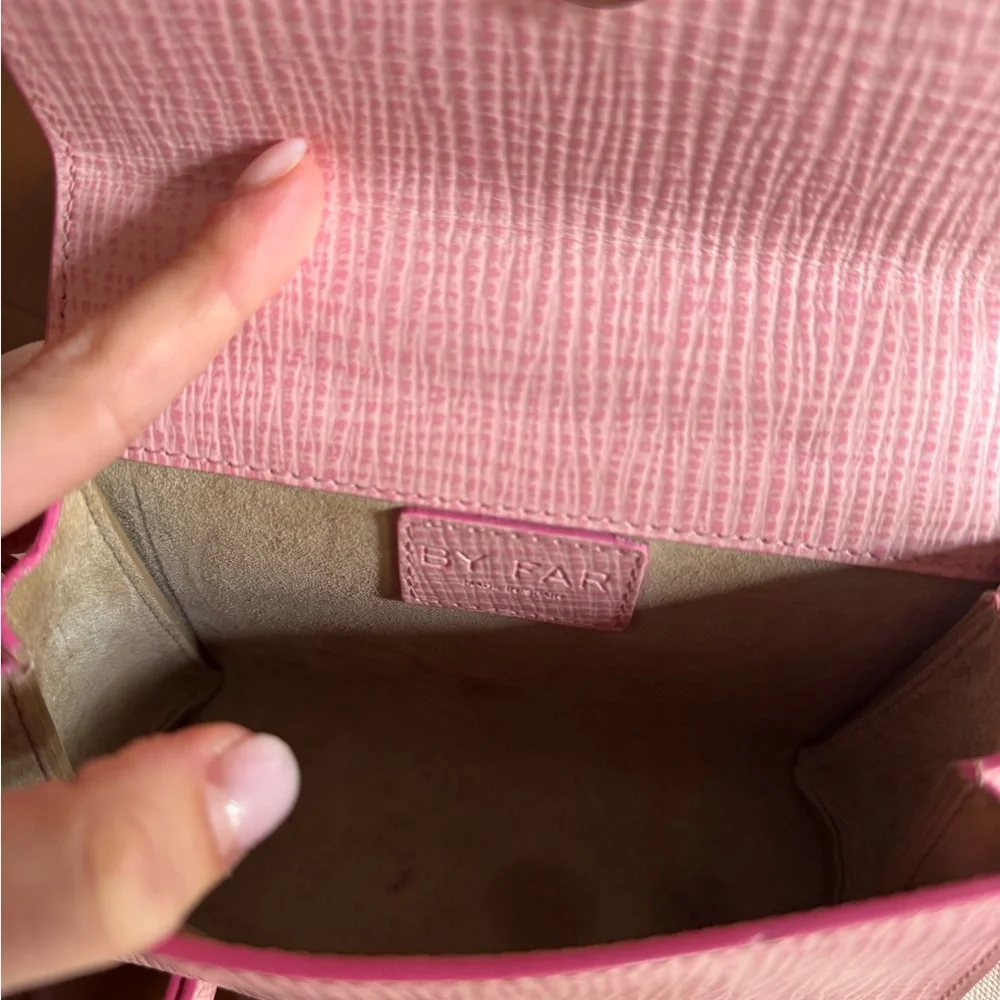 BY FAR Pink Mini Bag with Removable Crossbody Strap & Dustbag - Picture 5 of 5